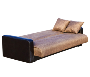 Диван-кровать книжка Лондон 120, рогожка/экокожа (Коричневый)