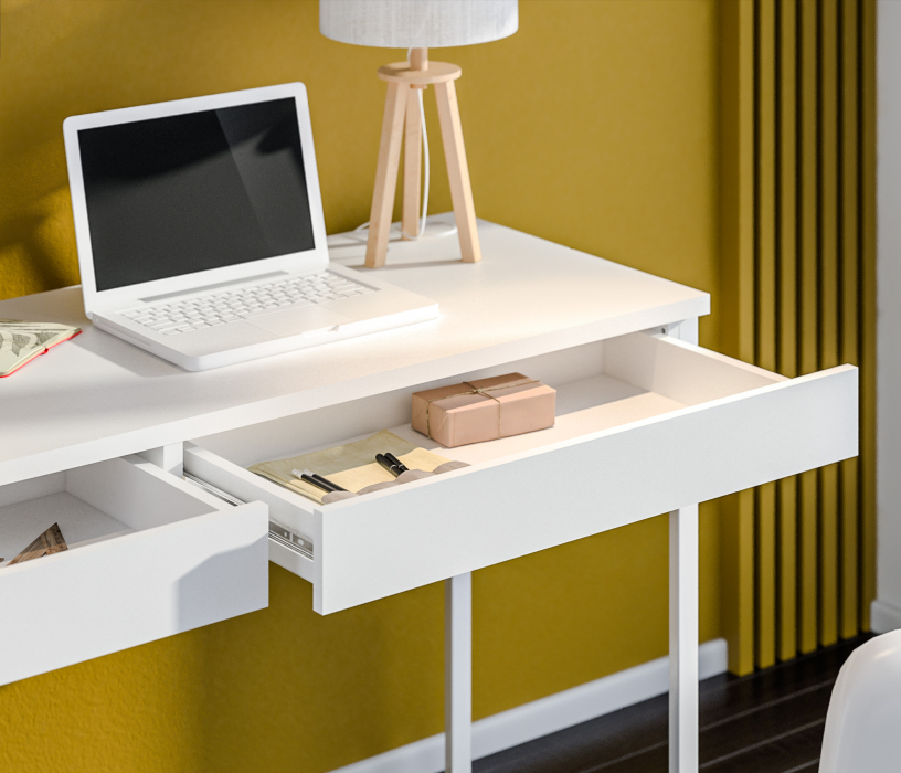 Прямые компьютерные столы, Стол Мика СБ-3310 Белый