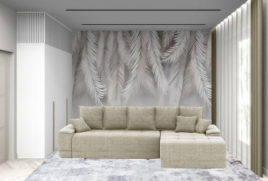 Диван-кровать угловой Нордвикс ПБ, рогожка