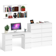 Домашние кабинеты, Комод Мори МК1200.10 со столом компьютерно-письменным и полкой сверху