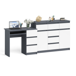 Комод-тумба Мори 1200 и компьютерный стол Мори МС-6 правый