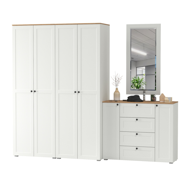 Прихожие, Два платяных шкафа Остин и комод с зеркалом