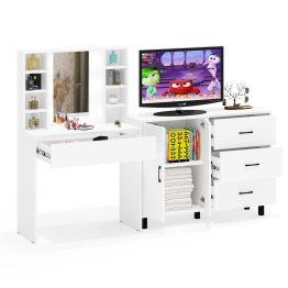 Туалетный столик с подсветкой 115 и тумба-комод 123-1204