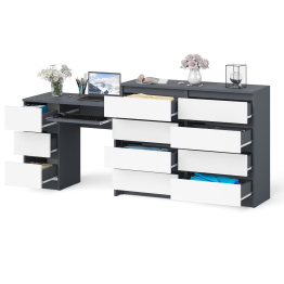 Комод Мори 1200-8 и стол компьютерный МС-6 3 ящика слева