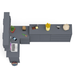 Тумба-комод МК1600.1 Мори с навесной книжной полкой и угловой компьютерный стол МС-16 правый