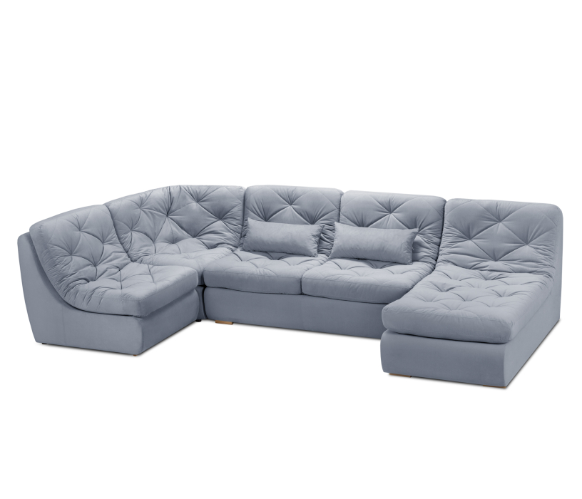 Диваны угловые в гостиную, Диван модульный Борнео со спальным местоп П-образный, велюр