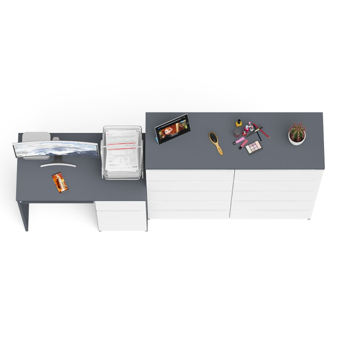 Компьютерные столы, Комод большой МК1200 10-ть ящиков Мори и стол компьютерный МС-1 правый