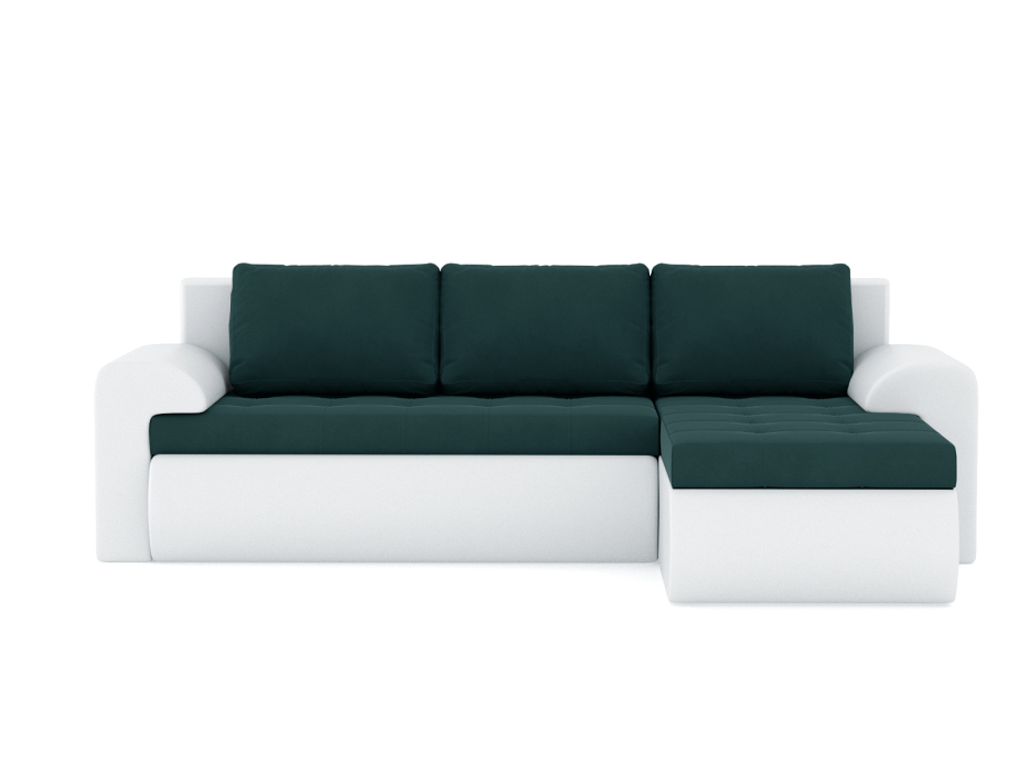 Диваны угловые в гостиную, Диван-кровать угловой Кормак с подлокотниками, велюр+кож.зам.