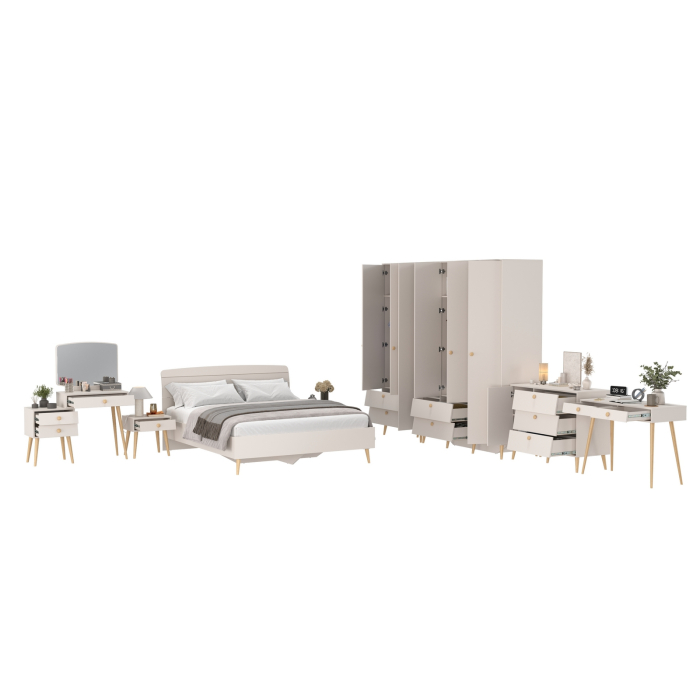 Спальные гарнитуры, Полный набор мебели в спальню с двуспальной кроватью Афина 1600