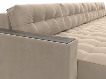 Диван П-образный с декором Лига-049 НПБ Лонг, велюр SEVEN