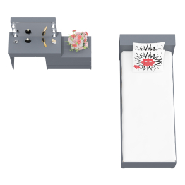 Стол косметический с подсветкой 110 с кроватью с выдвижными ящиками Ксения 900