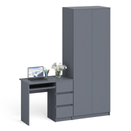 Шкаф распашной две двери Мори 800.1 и стол компьютерный МС-6 правый