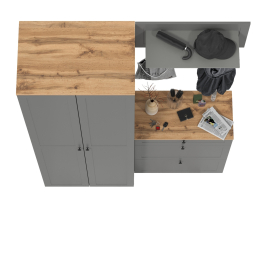 Шкаф 2-х дверный с обувницей и вешалкой для одежды с полкой Остин