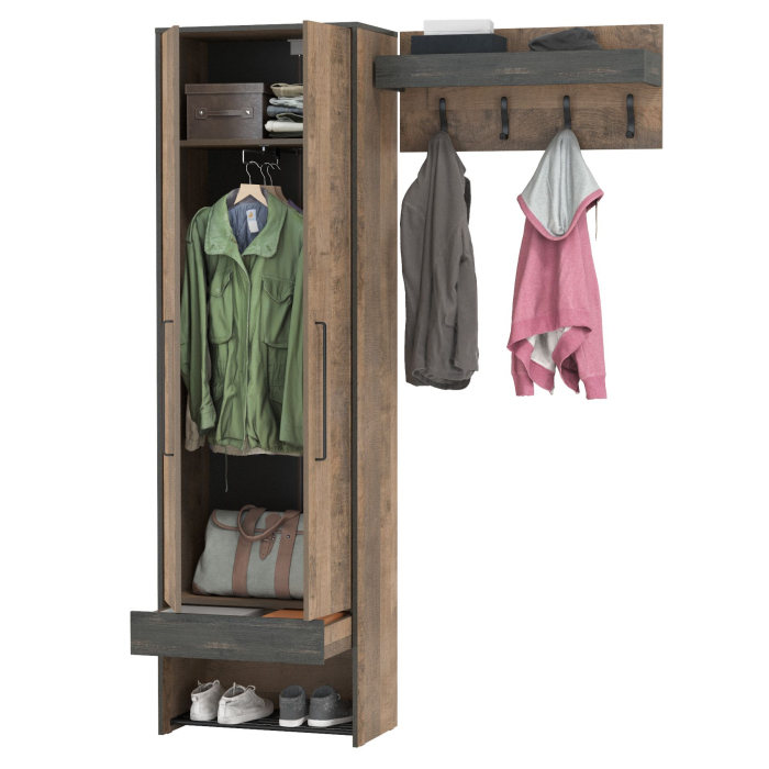 Прихожая, Шкаф для одежды с вешалкой для верхней одежды Трувор