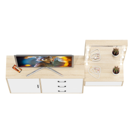 Комод с дверками и ящиками 122-1204 и косметический столик навесной с подсветкой