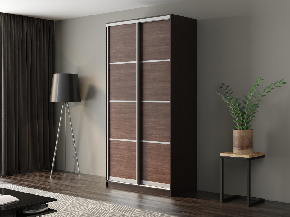 Шкафы-купе, Шкаф-купе Айсберг 120 ВЕНГЕ (шамони темный/глухой)