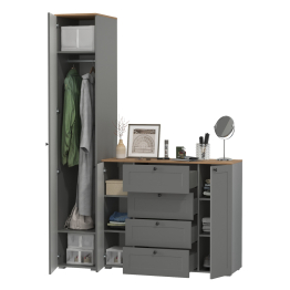 Шкаф-пенал и комод четыре ящика Остин