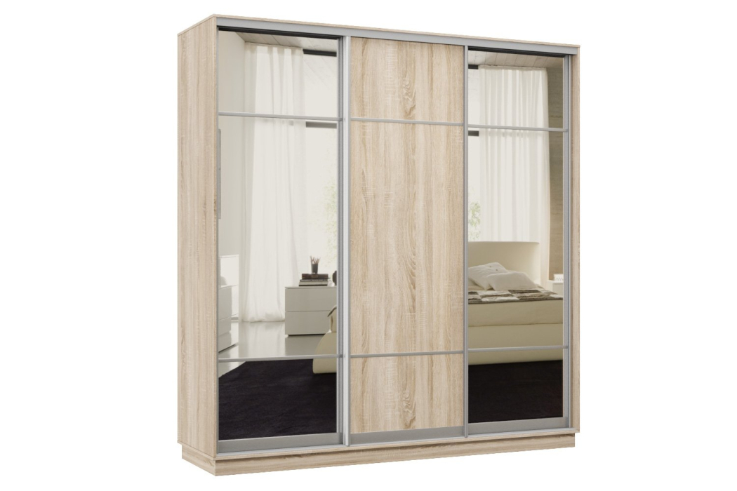 Шкафы-купе 3-х дверные, Шкаф-купе Премьер Лайт 53 (11;08;11) трехдверный