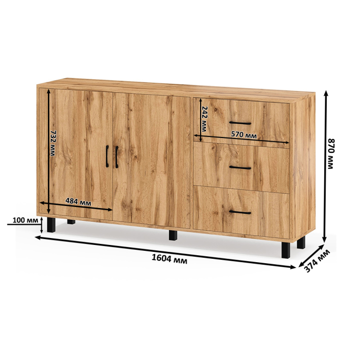 С зеркалом, Косметический столик Сура с зеркалом и подсветкой и с тумбой-комодом 123-1604