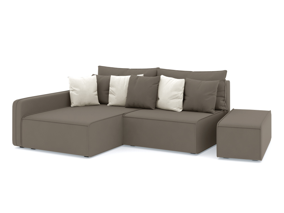 Диваны угловые в гостиную, Диван-кровать угловой Портленд еврокнижка НПБ, велюр