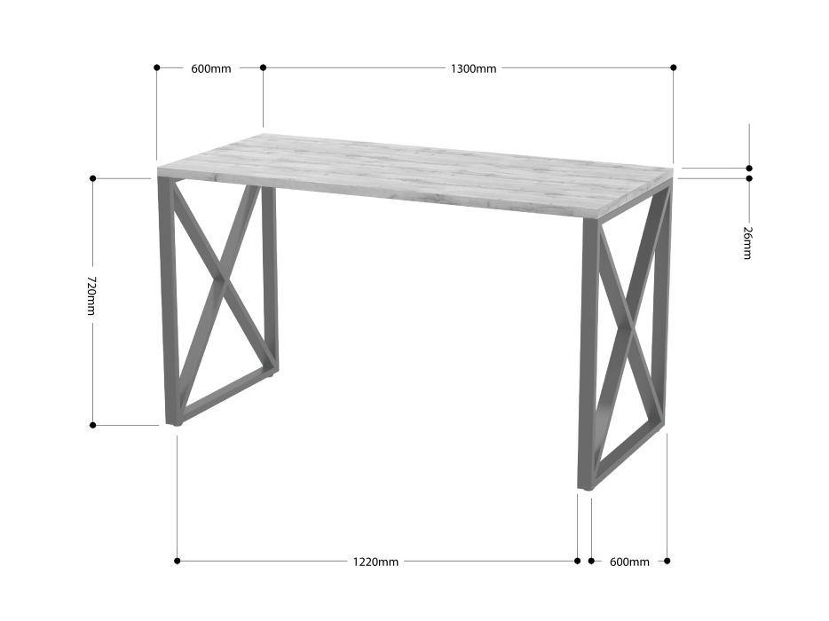 Детские полки, Стол письменный Айсберг Лофт 06 Белый