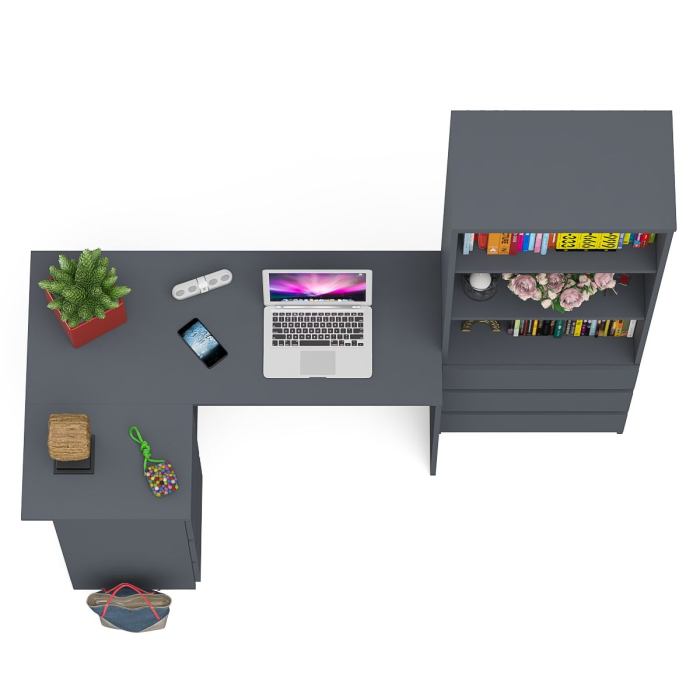 Домашние кабинеты, Стеллаж-комод Мори МСТ600 3 ящика и стол угловой компьютерный МС-16 левый