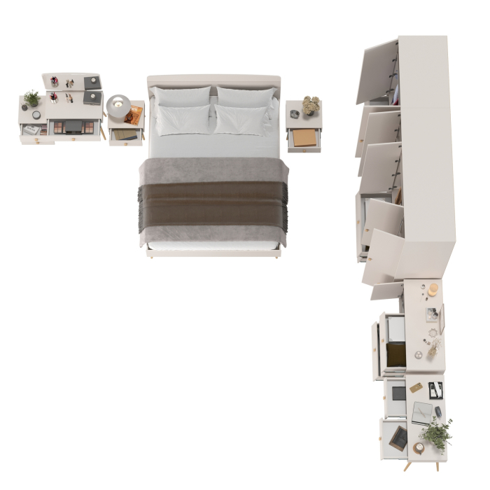 Спальные гарнитуры, Полный набор мебели в спальню с двуспальной кроватью Афина 1600