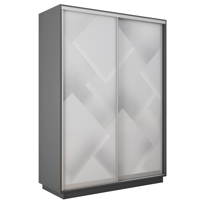 Шкафы-купе 2-х дверные, Шкаф-купе Экспресс 2-х дверный Фотопечать Квадрат Стекла 160х45х240