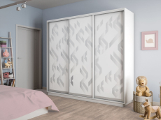 Шкафы-купе 3-х дверные, Шкаф-купе Экспресс 3-х дверный Фотопечать Ленты Стекла 240х45х220