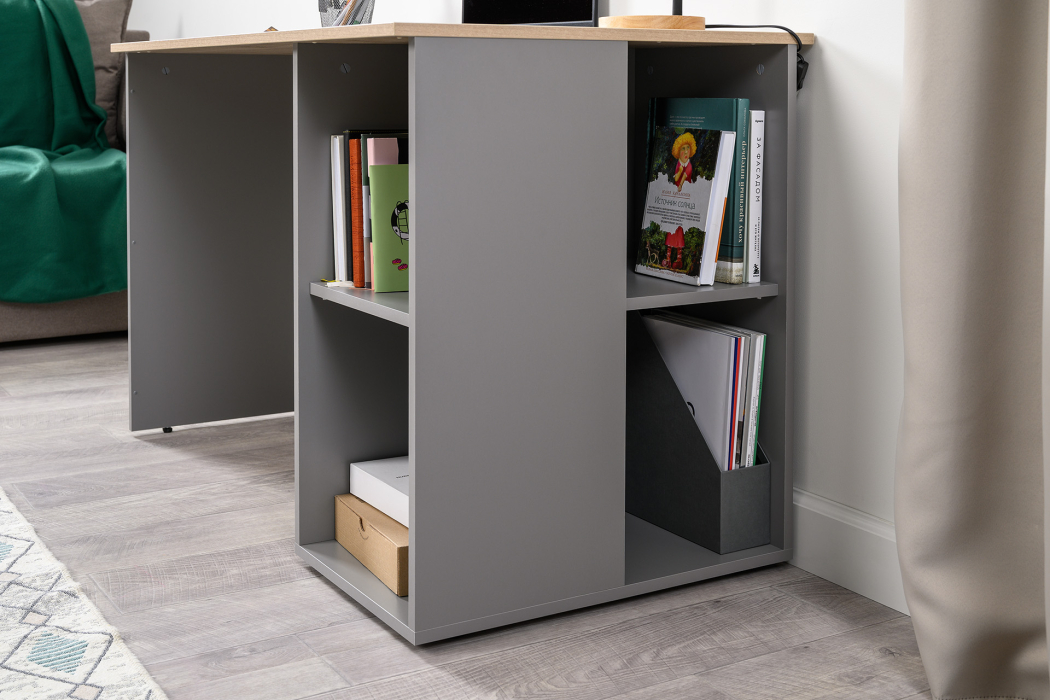 Прямые компьютерные столы, Стол письменный Лайт 12.163 и кресло-сетка 103 черное