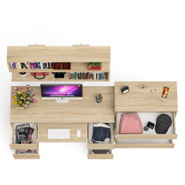 Стол письменный Мори МС-2 с комодом МК800 4 ящика и полкой 1200