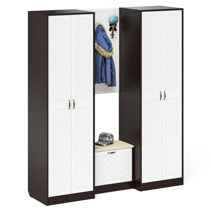 Прихожие, Модульная мебель для прихожей П-6 № 9 МДФ фрезеровка ромб