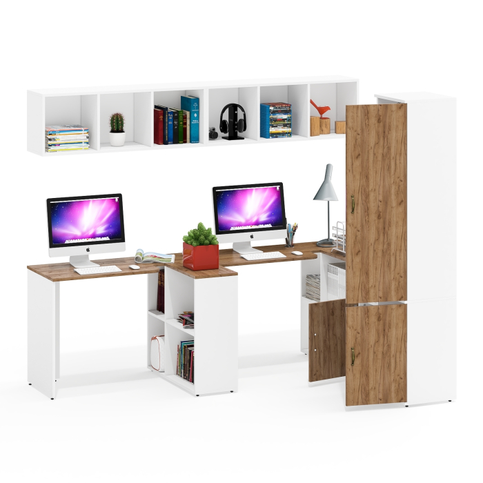 Домашние кабинеты, Корпусная мебель в домашний кабинет для двоих Лидер-8 № 33