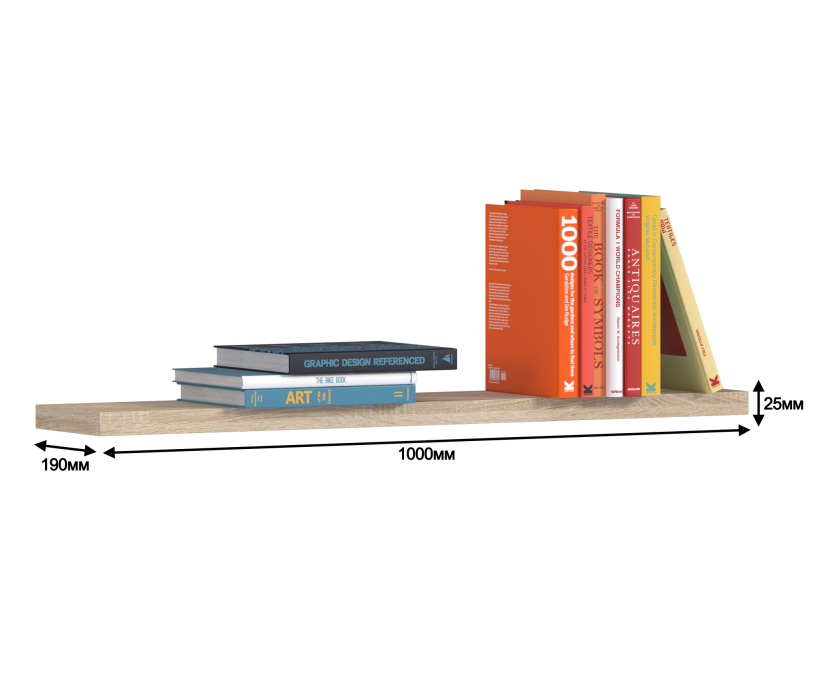 Настенные полки, Полка Дионис СБ-2364/1 Дуб Сонома