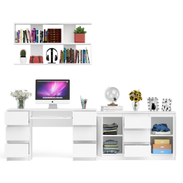 Двухтумбовый стол компьютерный с ящиками МС-2 с тумбой-комодом и полкой 1200 Мори