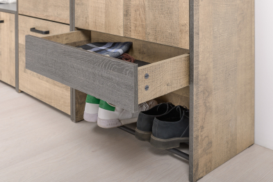 Шкаф для одежды в прихожую с тумбой для обуви с сиденьем Трувор