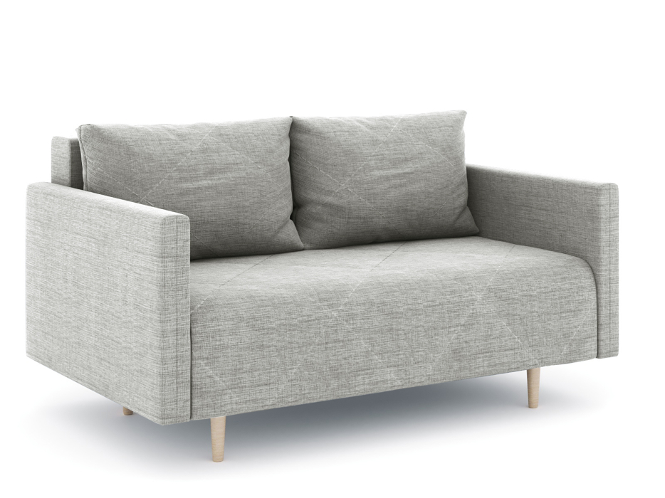 Диваны прямые кухонные, Диван прямой нераскладной Милли мини 2-х  местный с подлокотниками, рогожка Люкс