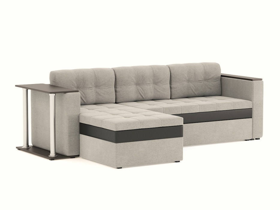 Диваны угловые в гостиную, Диван-кровать угловой Атланта со столом дельфин, рогожка