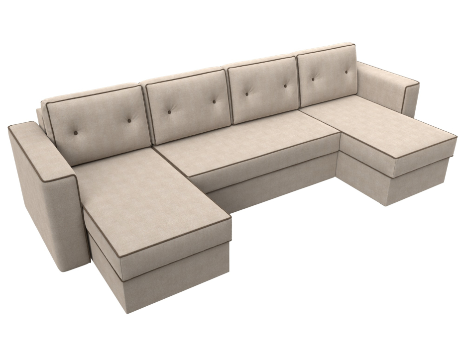 Диваны еврокнижки, П-образный диван Принстон, рогожка