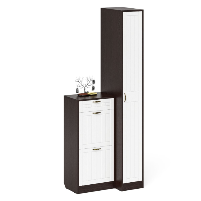 Прихожие, Обувница П-6 с пеналом П-6-500 фрезеровка прованс