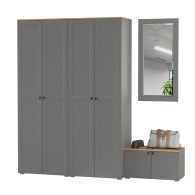 Прихожие, Тумба две дверки с навесным зеркалом и два шкафа Остин