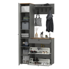 Обувница с пеналом для одежды и вешалкой с полкой Остин