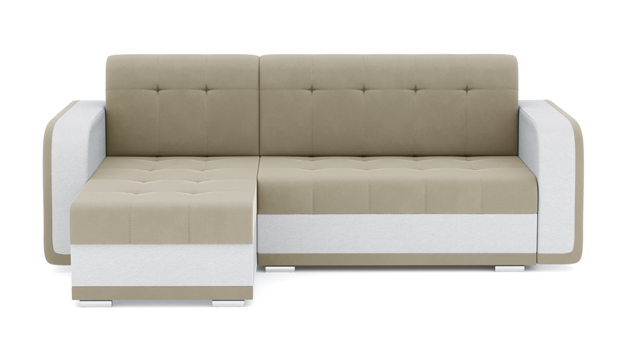 Диваны угловые в гостиную, Диван-кровать угловой Генри еврокнижка, велюр+кож.зам