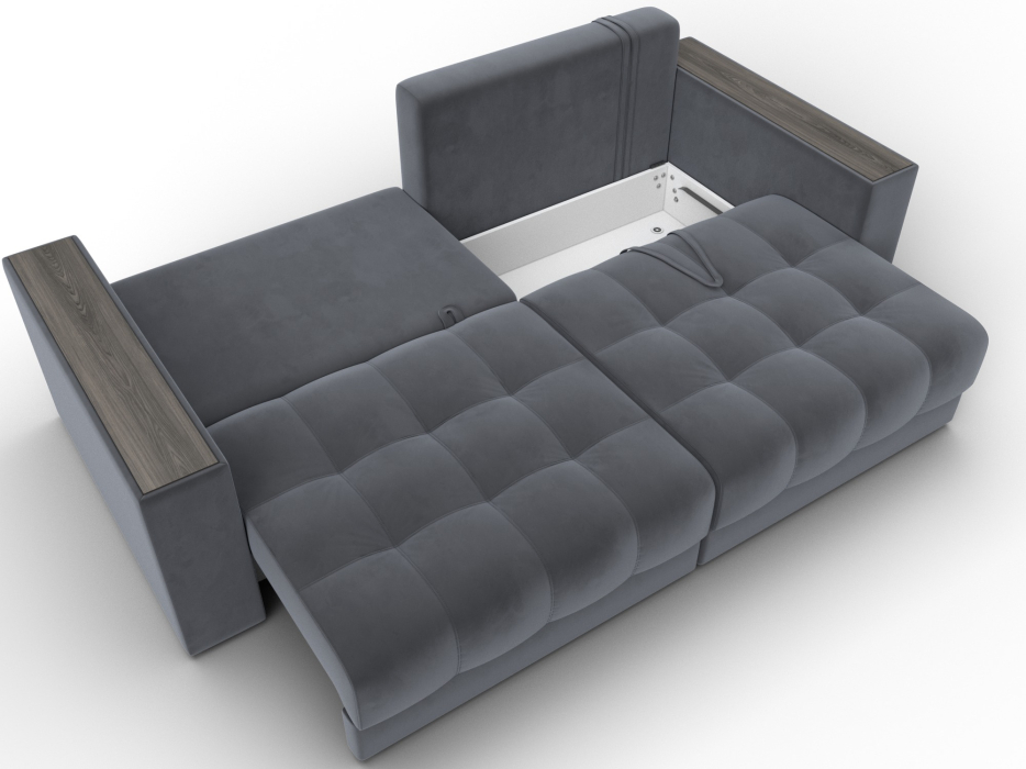 Дизайнерские диваны для гостиной, Диван прямой с декором Лига-049 НПБ, велюр SEVEN