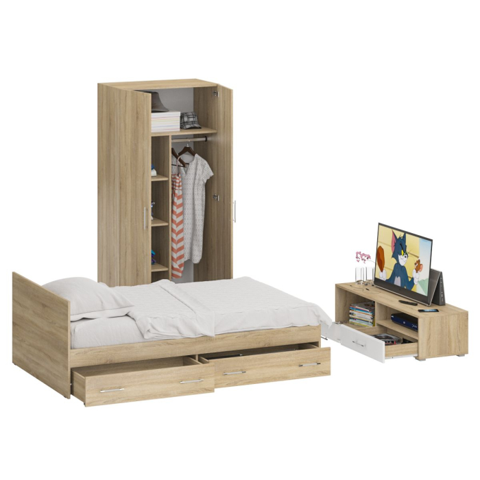 Спальные гарнитуры, Спальня Стандарт № 3 с кроватью 1200 с ящиками