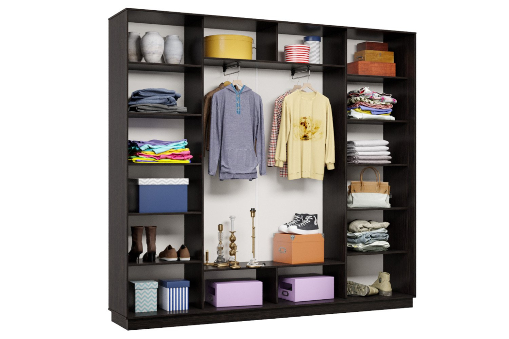 Шкафы-купе 3-х дверные, Шкаф-купе Премьер 59 (11ЗБ;11ЗБ;11ЗБ) фасады зеркало бронза/трёхдверный/Профиль чёрный муар