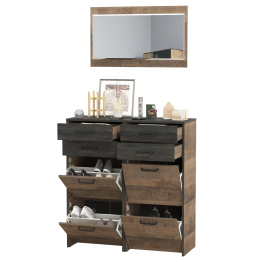 Зеркало Трувор с двумя обувницами с ящиками