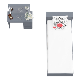 Кровать с ящиками Ксения 900 и столик косметический с подсветкой Сура