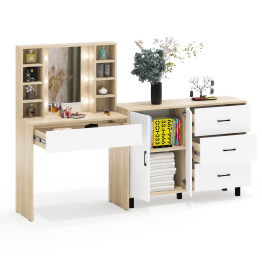 Туалетный столик с подсветкой 115 и тумба-комод 123-1204