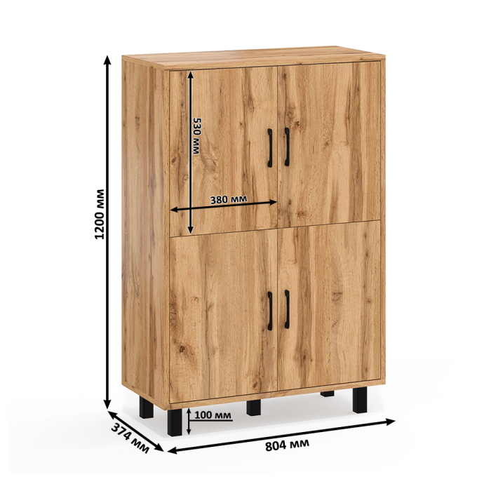 Комоды, Две тумбы-комода четыре распашных дверки РВК 126-804